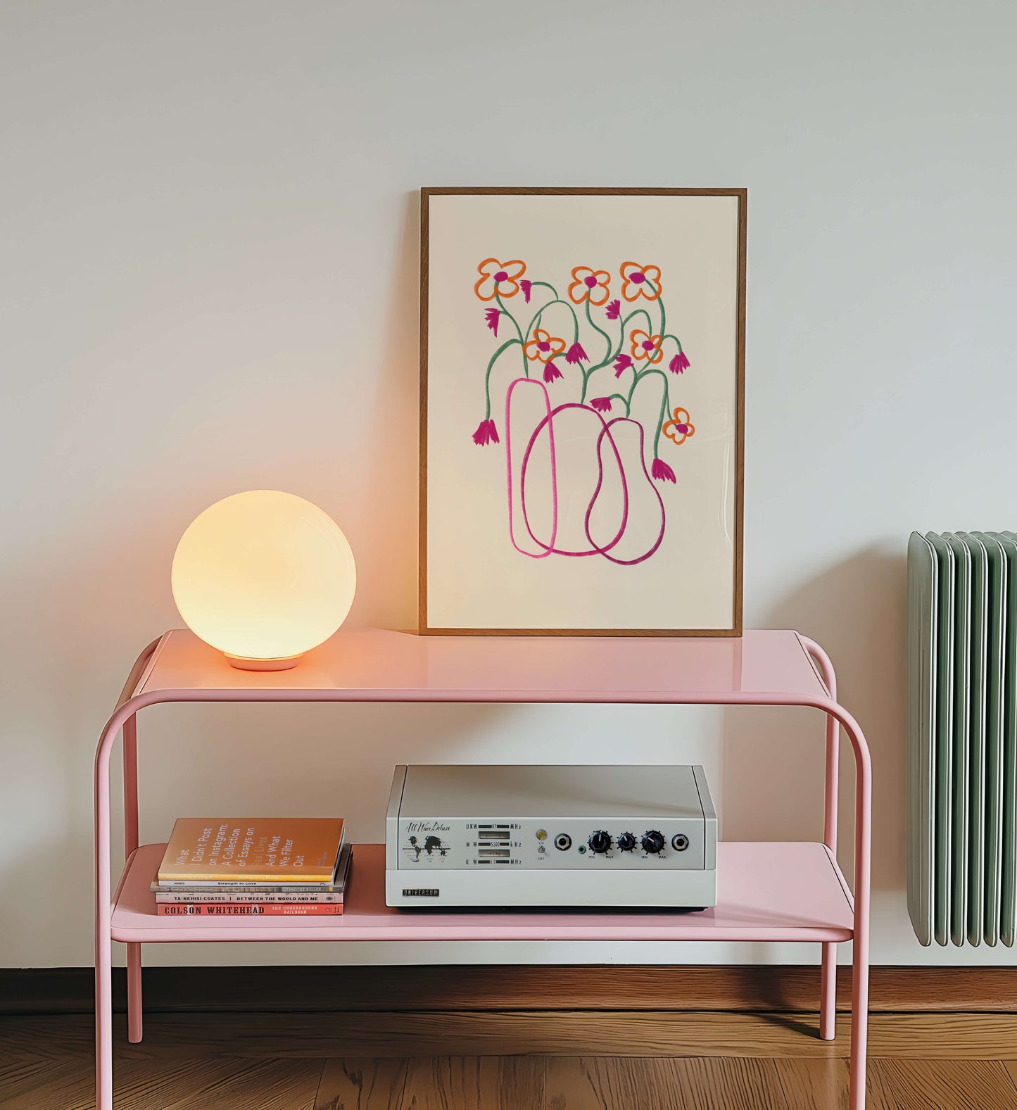 Hand Drawn Fuchsia Flower Vase Poster