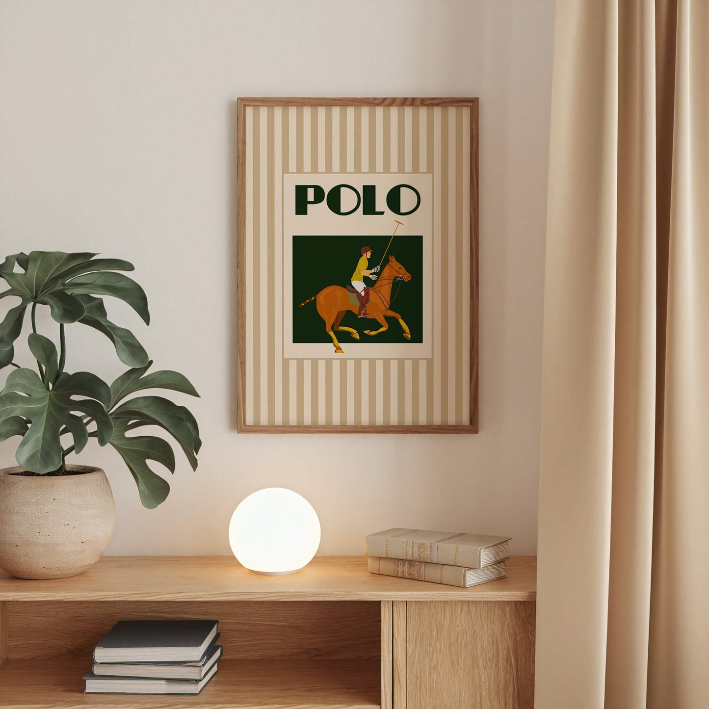 Vintage Polo Match Illustration Poster