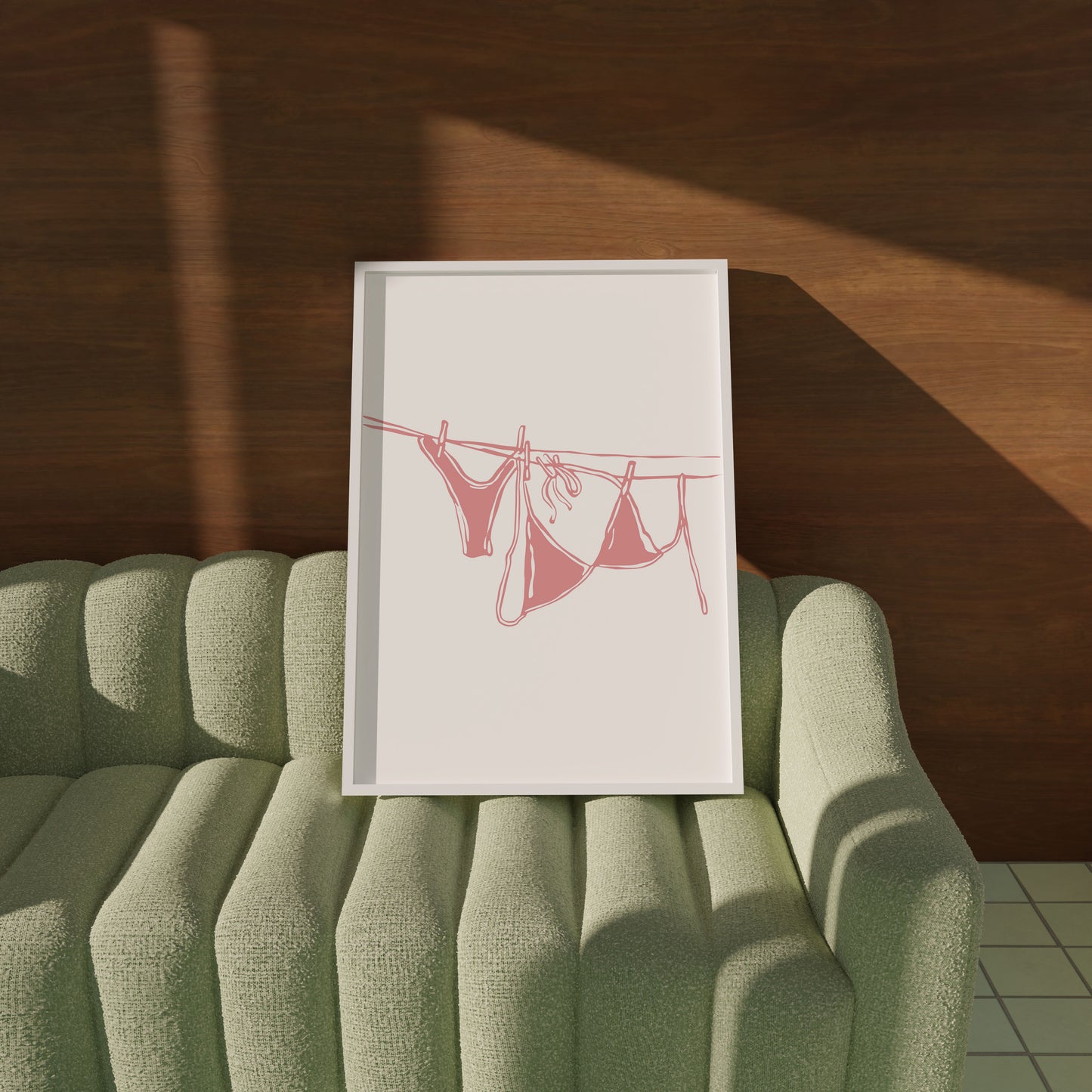 Pink Bikini On Clothesline Poster