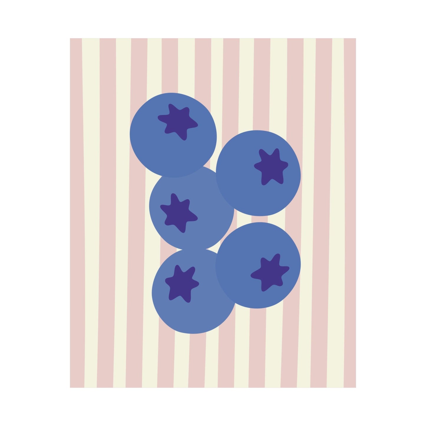 Striped Blueberries Poster