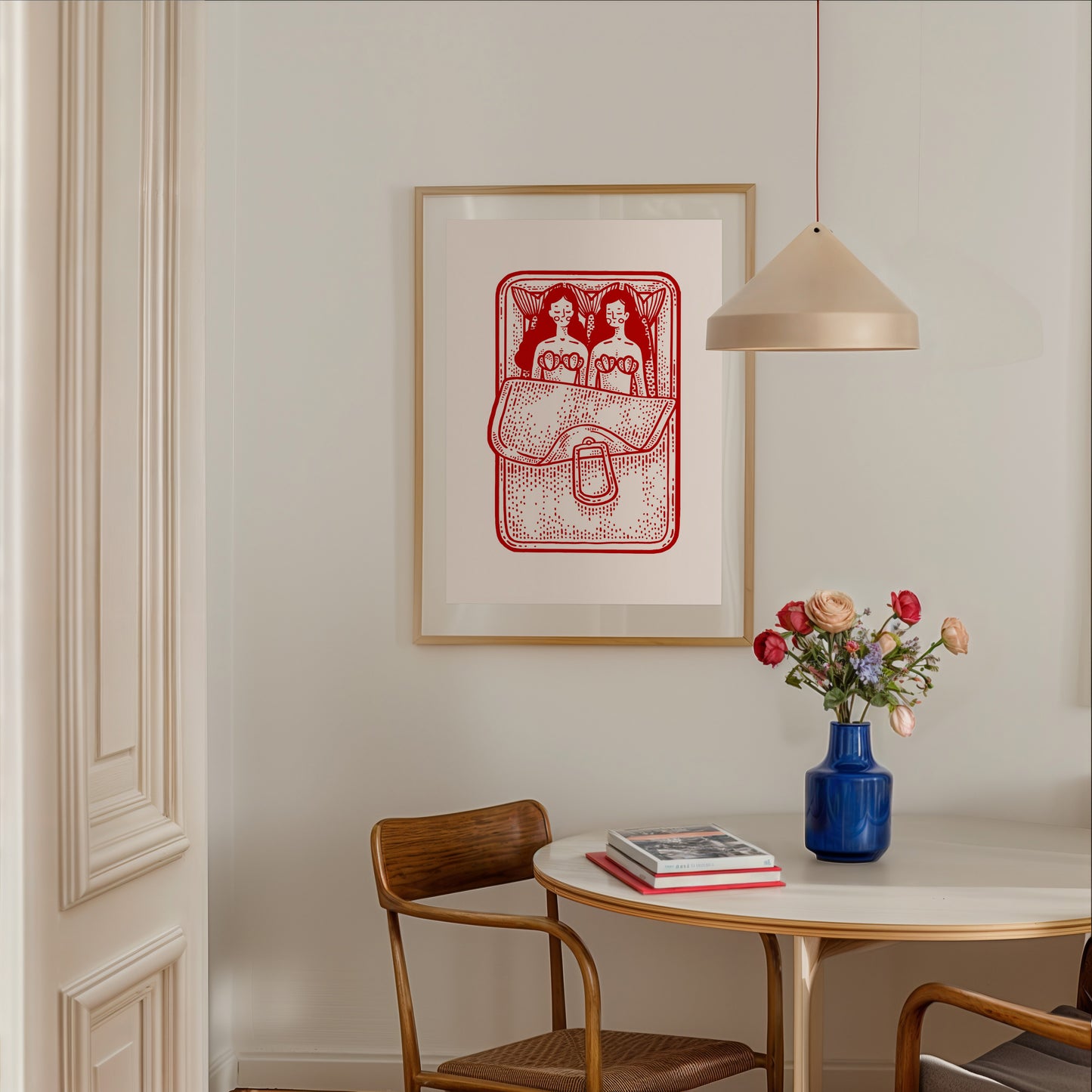 Mermaid Red Sardines Poster