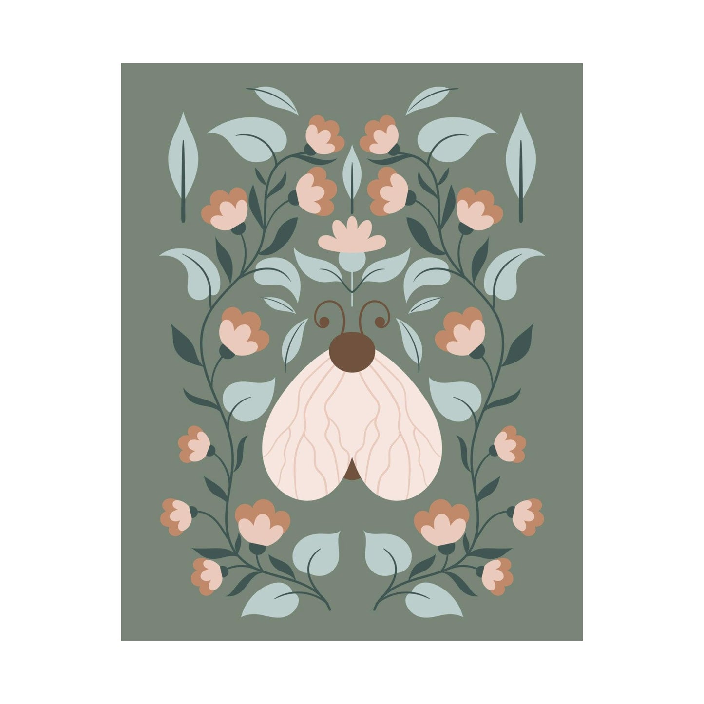 Twilight Moth Botanical Poster