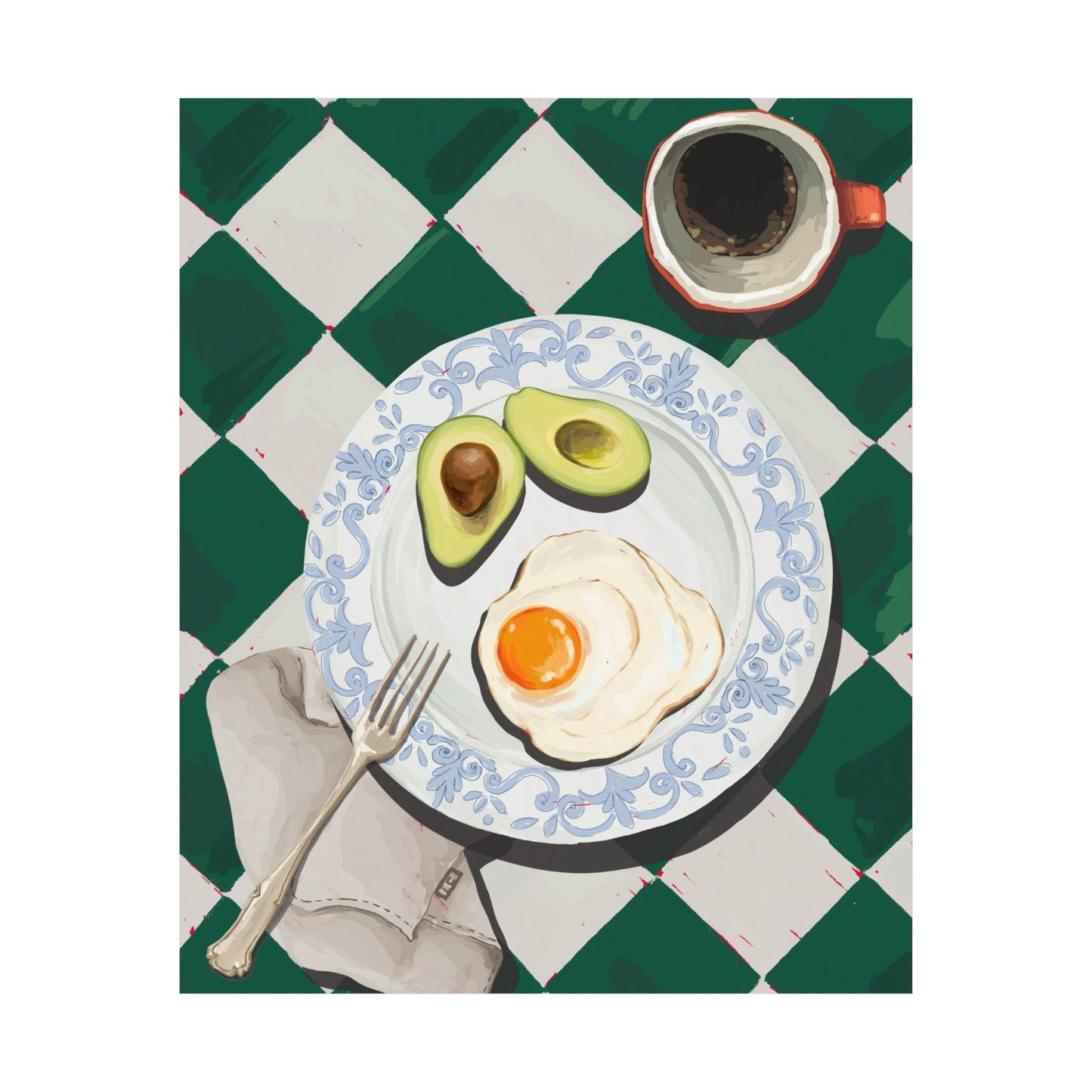Eggs and Avocado Breakfast Poster