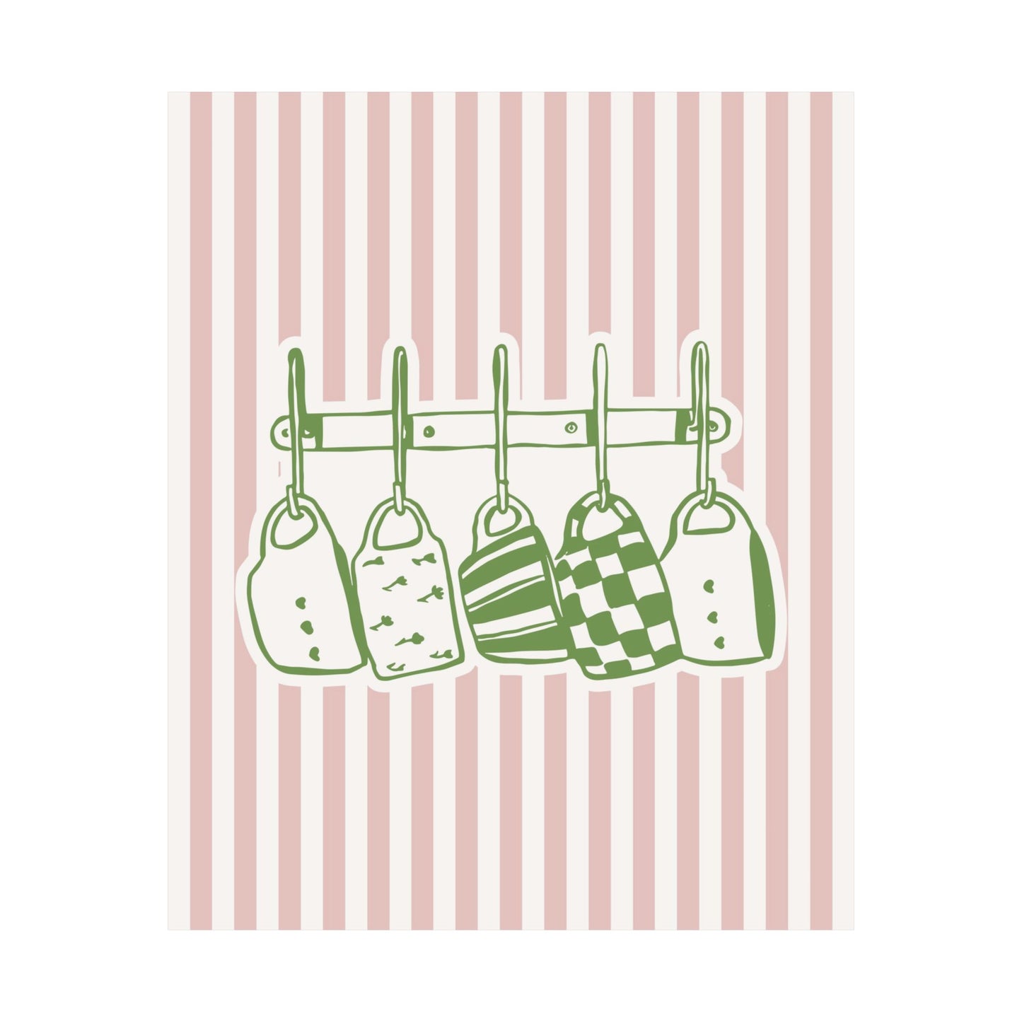 Pink Mugs Hanging Illustration Poster