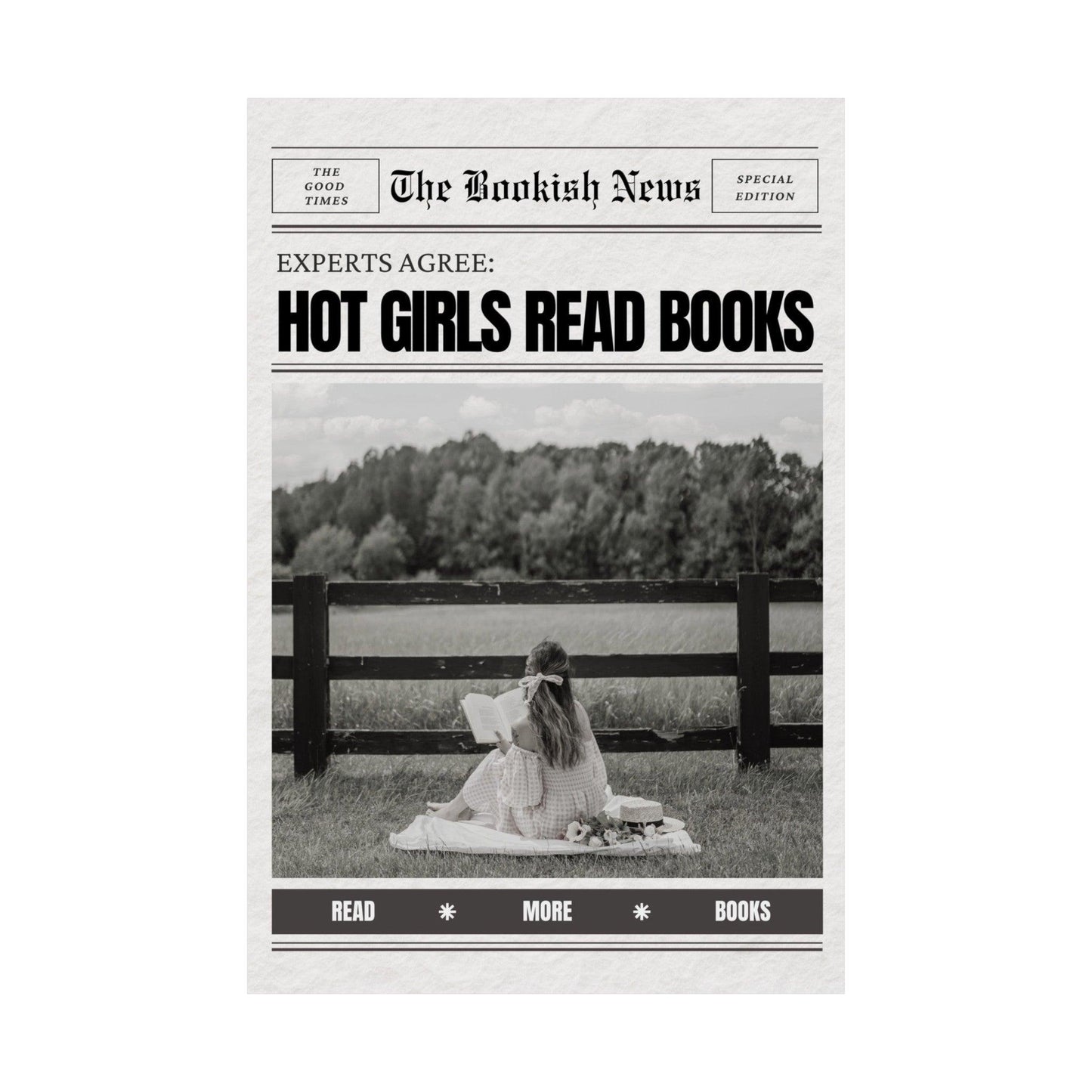 Hot Girls Read Books Newspaper Poster