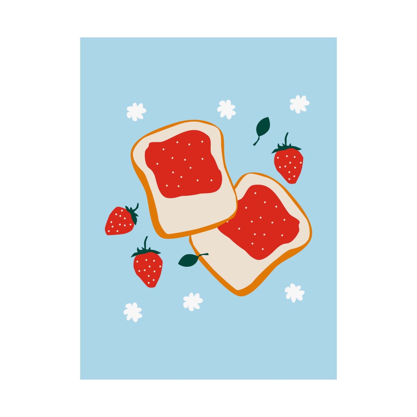 Strawberry Toast Kitchen Poster