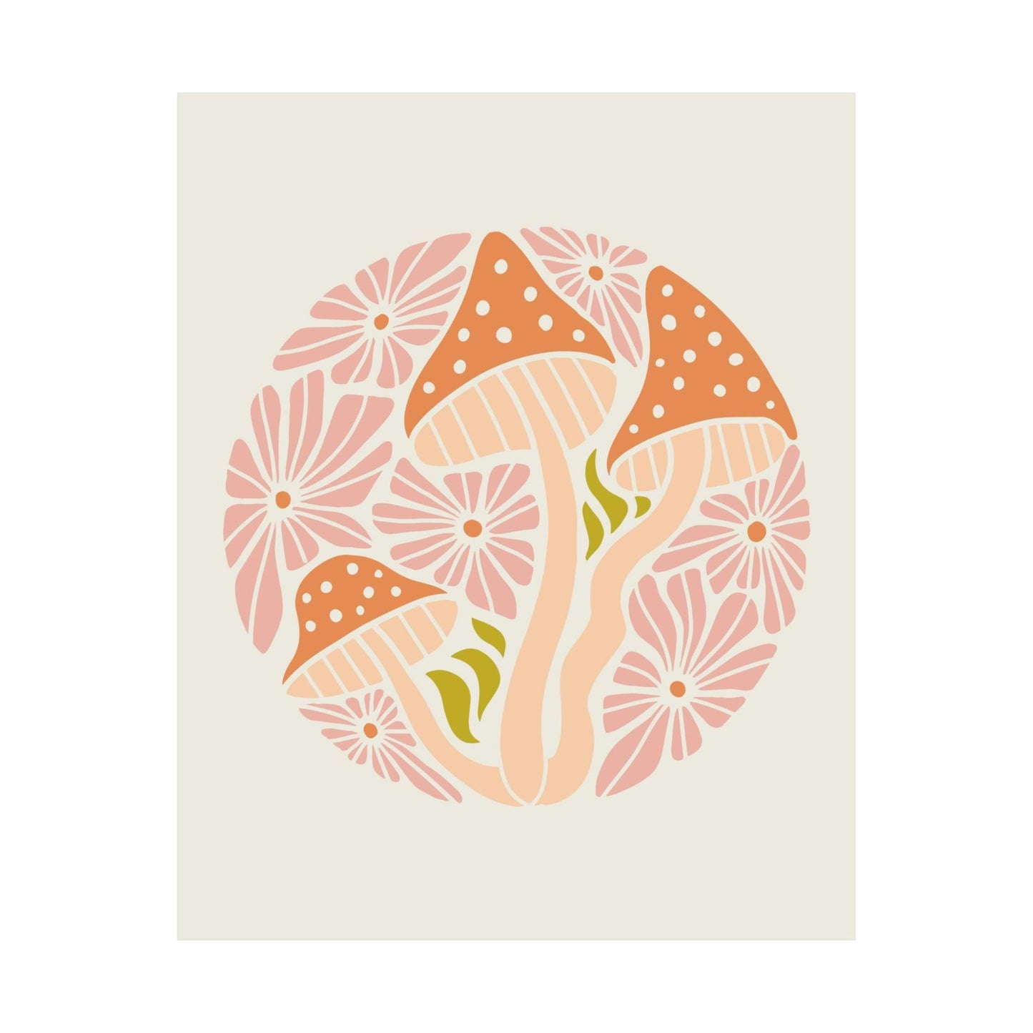 Funky Mushrooms Poster