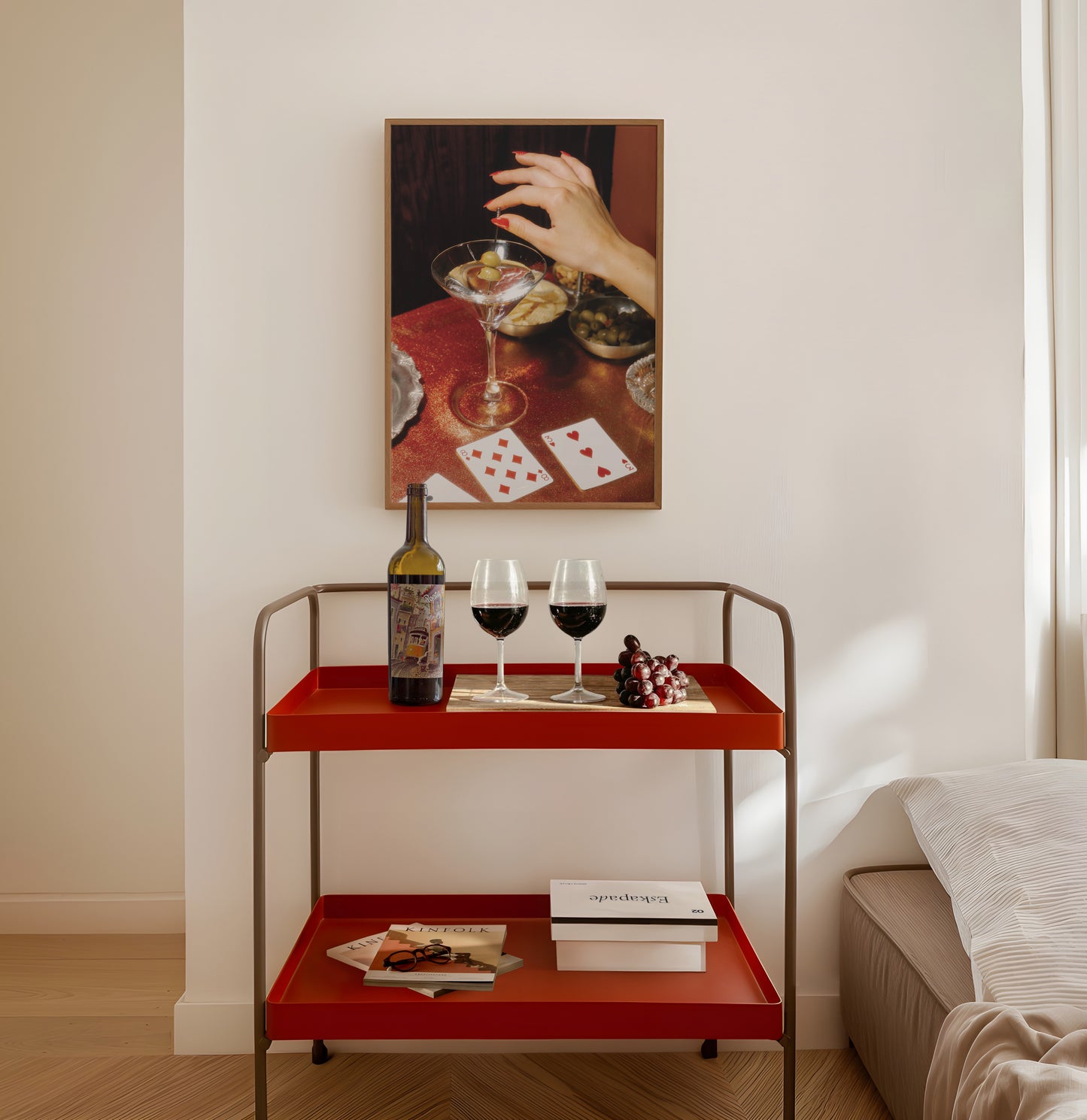 Martini Playing Card Retro Photo Poster