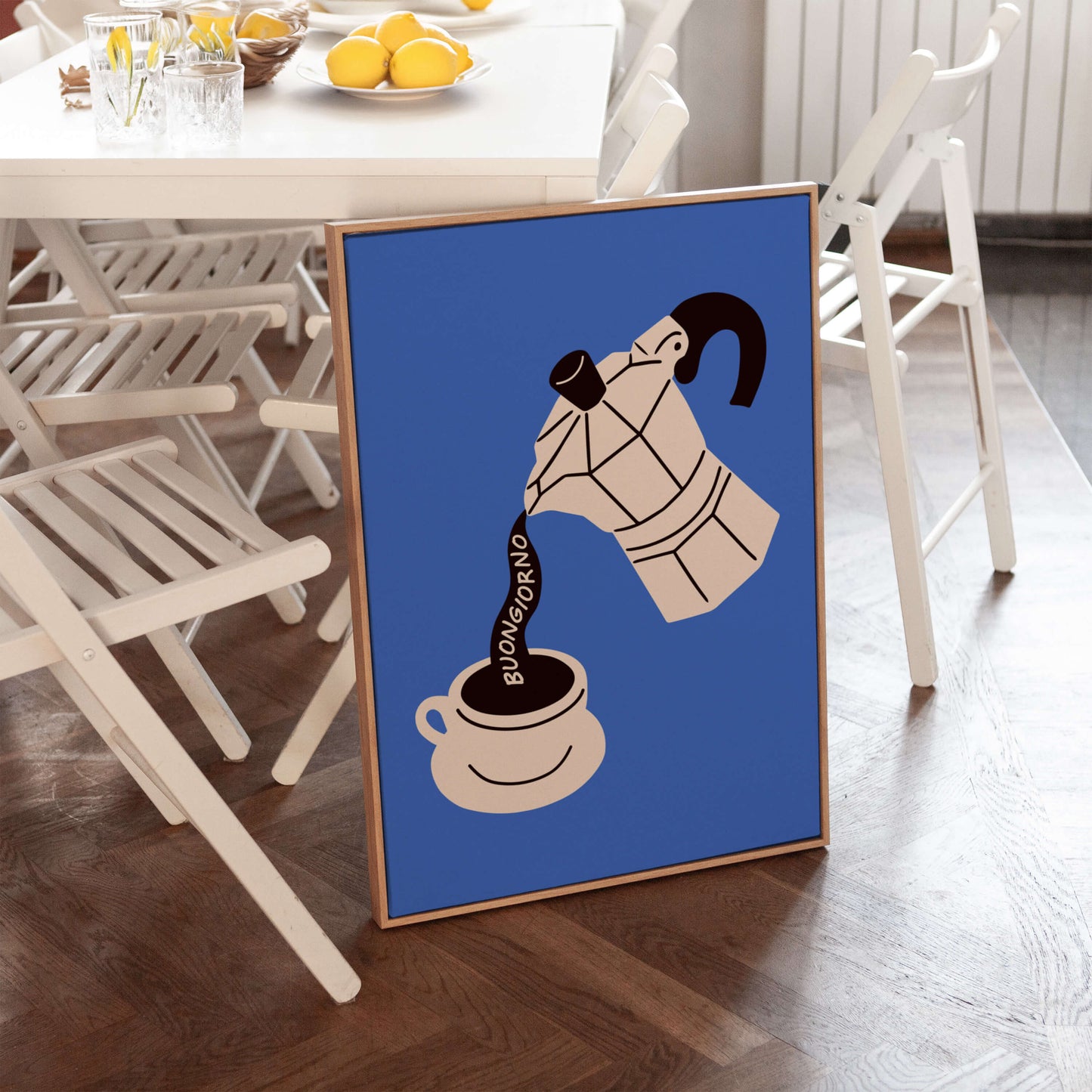 Buongiorno Moka Pot Blue Poster
