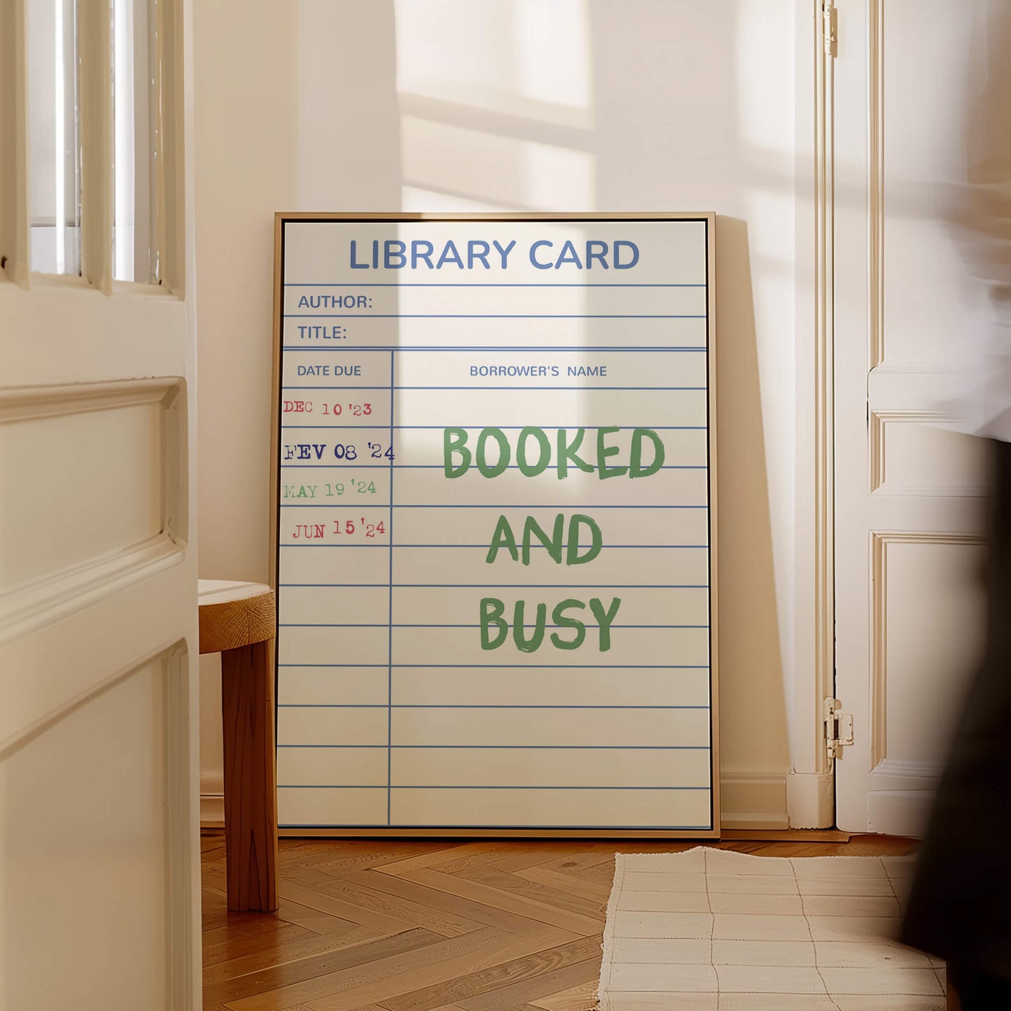 Booked and Busy Library Card Poster