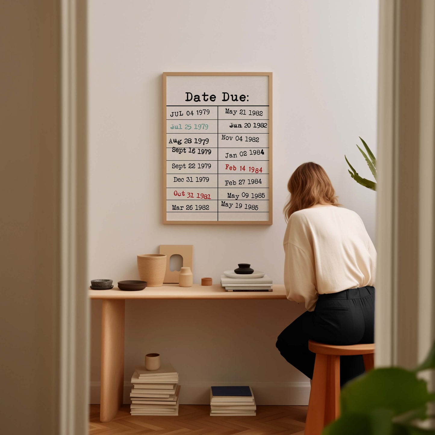 Vintage Date Due Library Card Poster