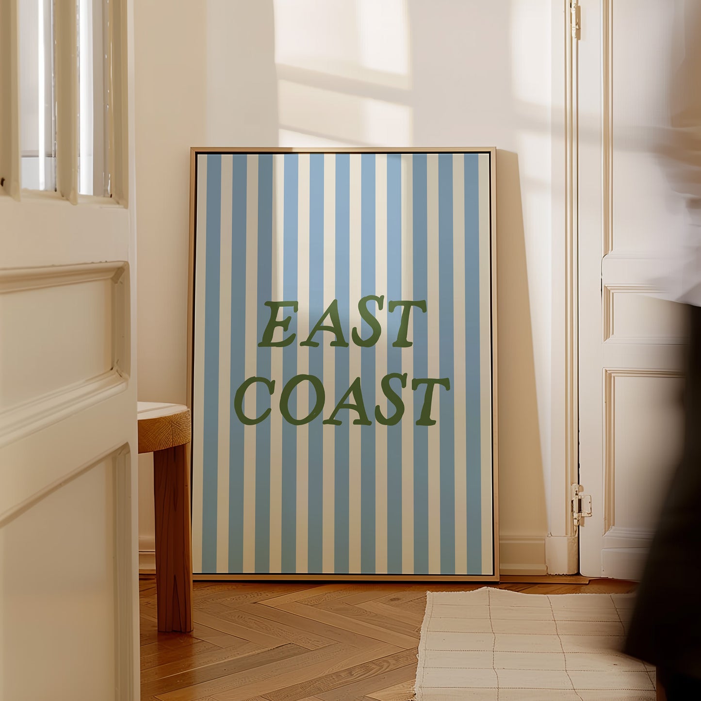 East Coast Striped Blue Poster