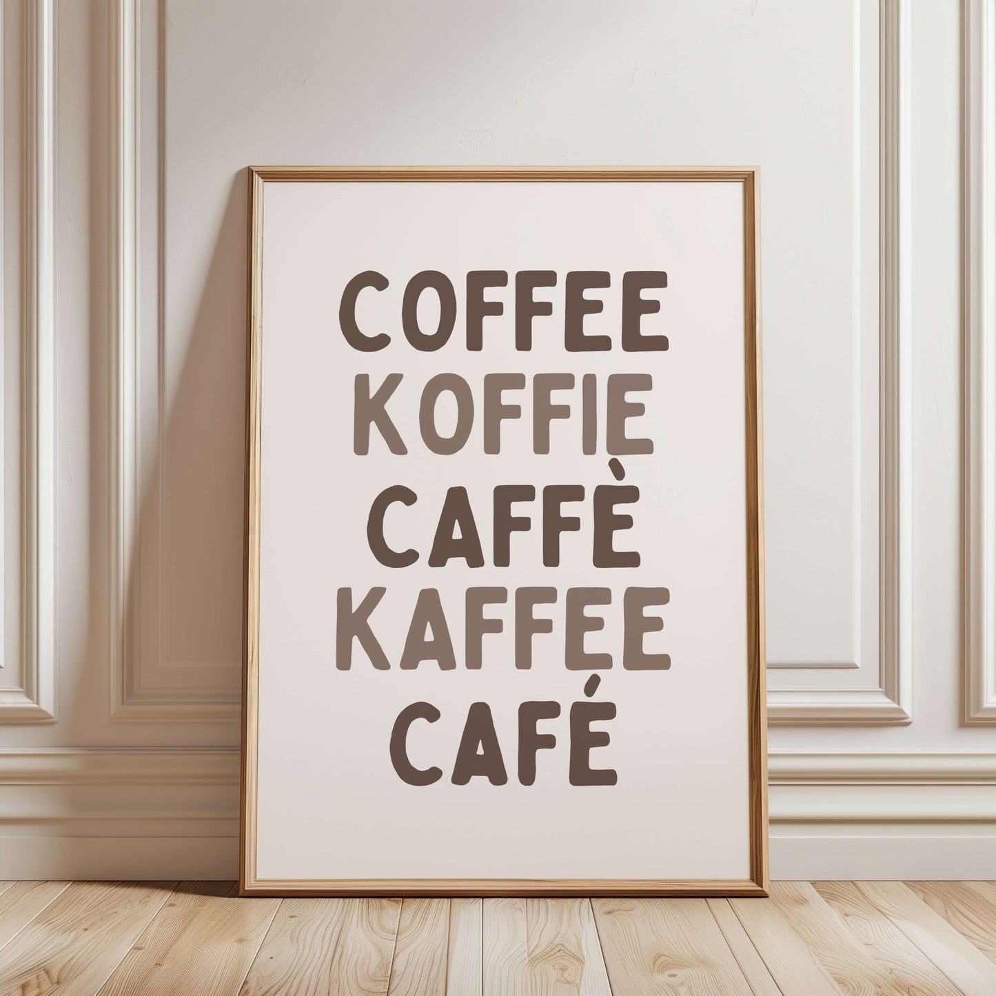 Coffee Words Kitchen Poster