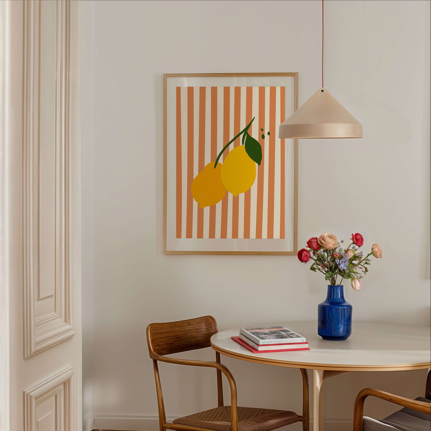 Lemons Striped Poster
