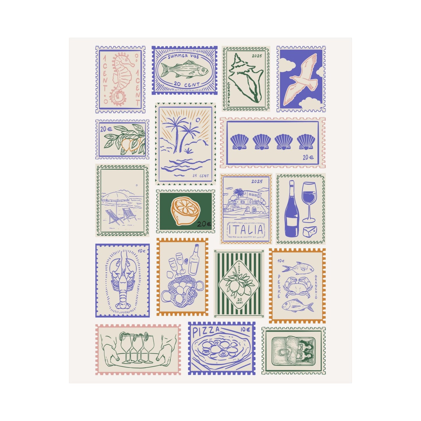 Coastal Stamps Poster