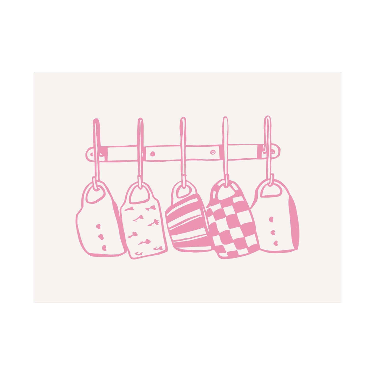 Kitchen Mugs Pink Horizontal Poster