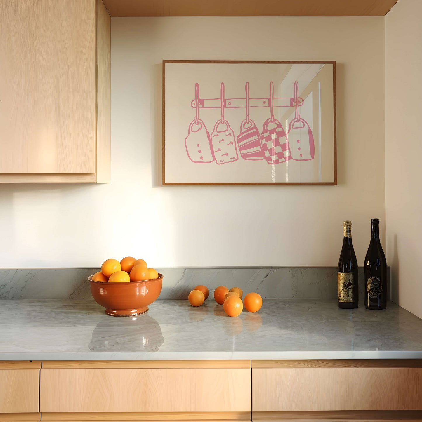 Kitchen Mugs Pink Horizontal Poster