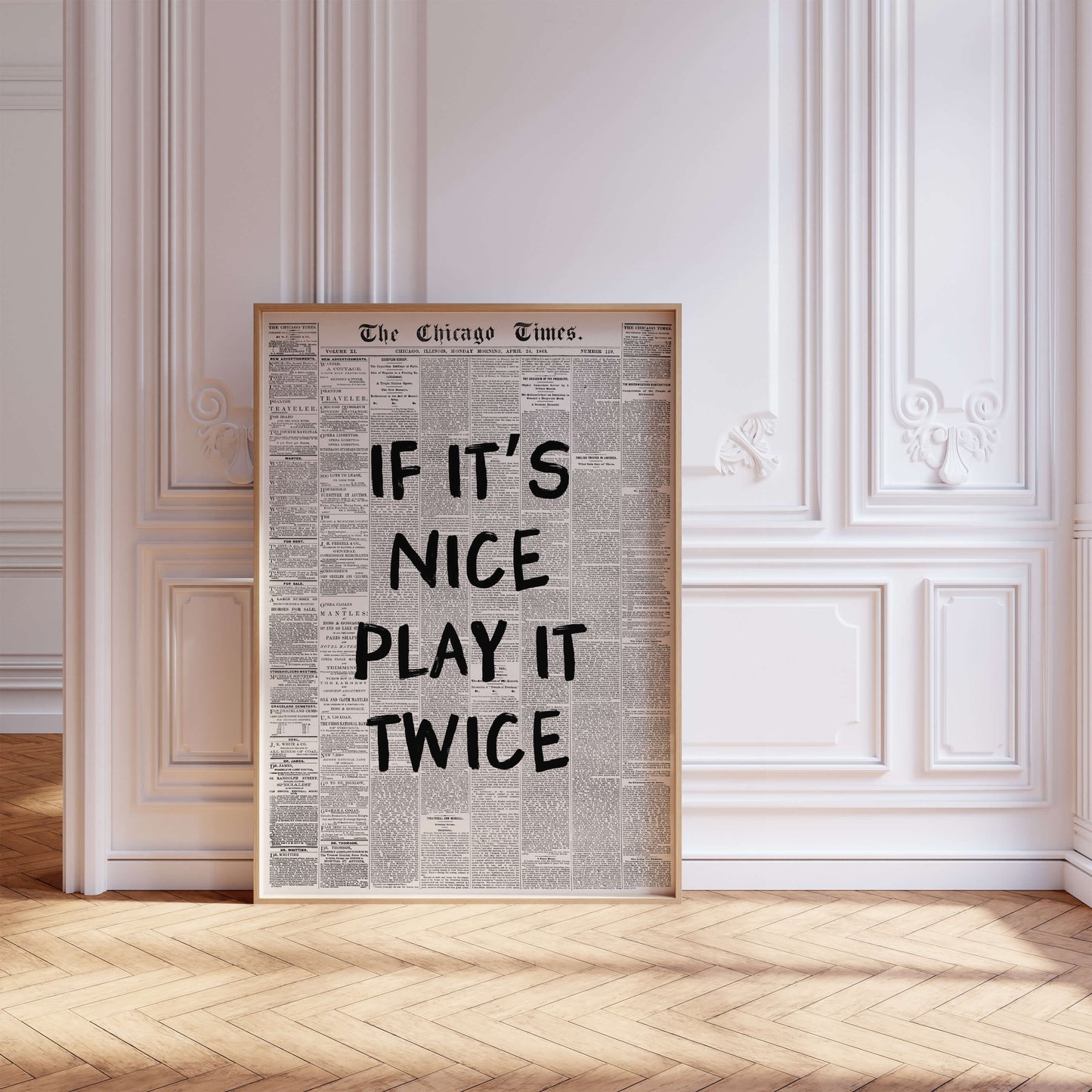 If It's Nice Play It Twice Newspaper Poster
