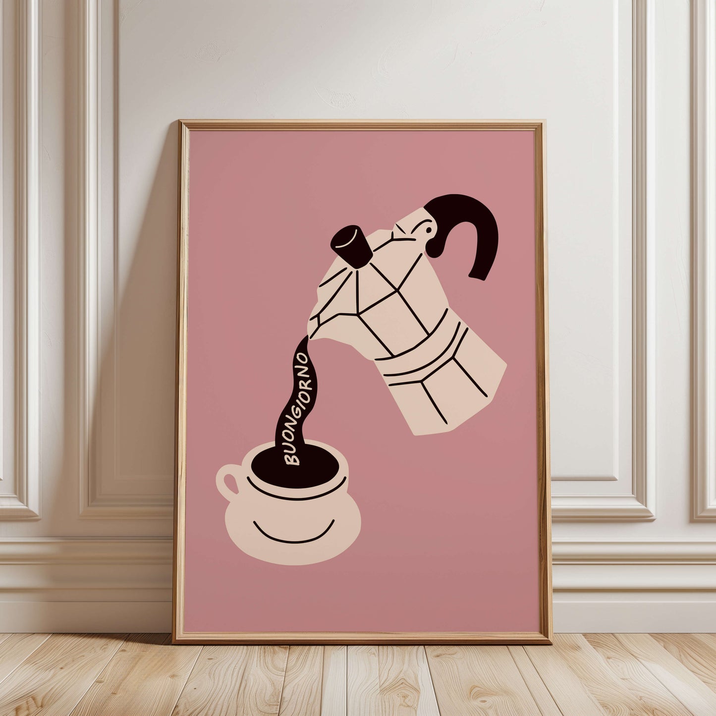 Buongiorno Moka Pot Pink Poster