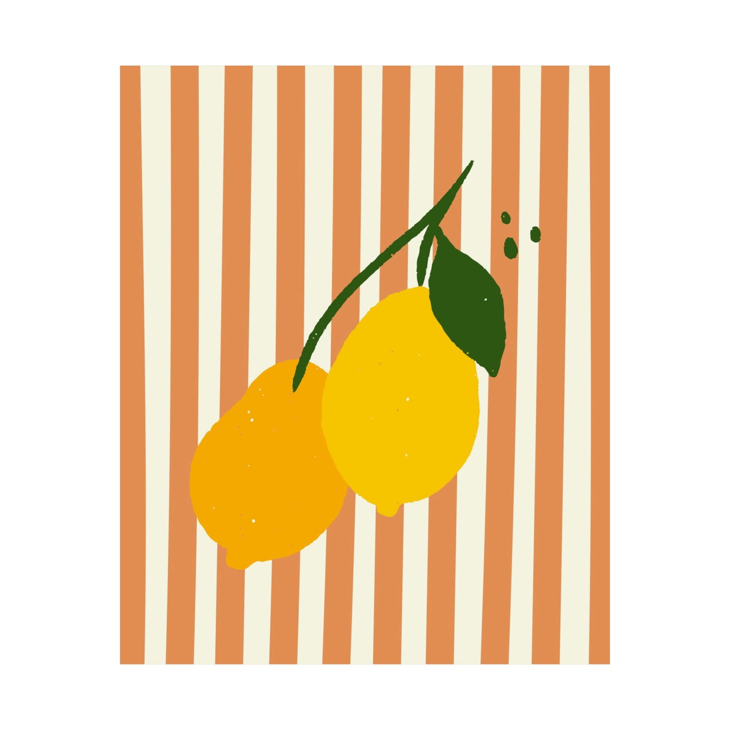 Lemons Striped Poster