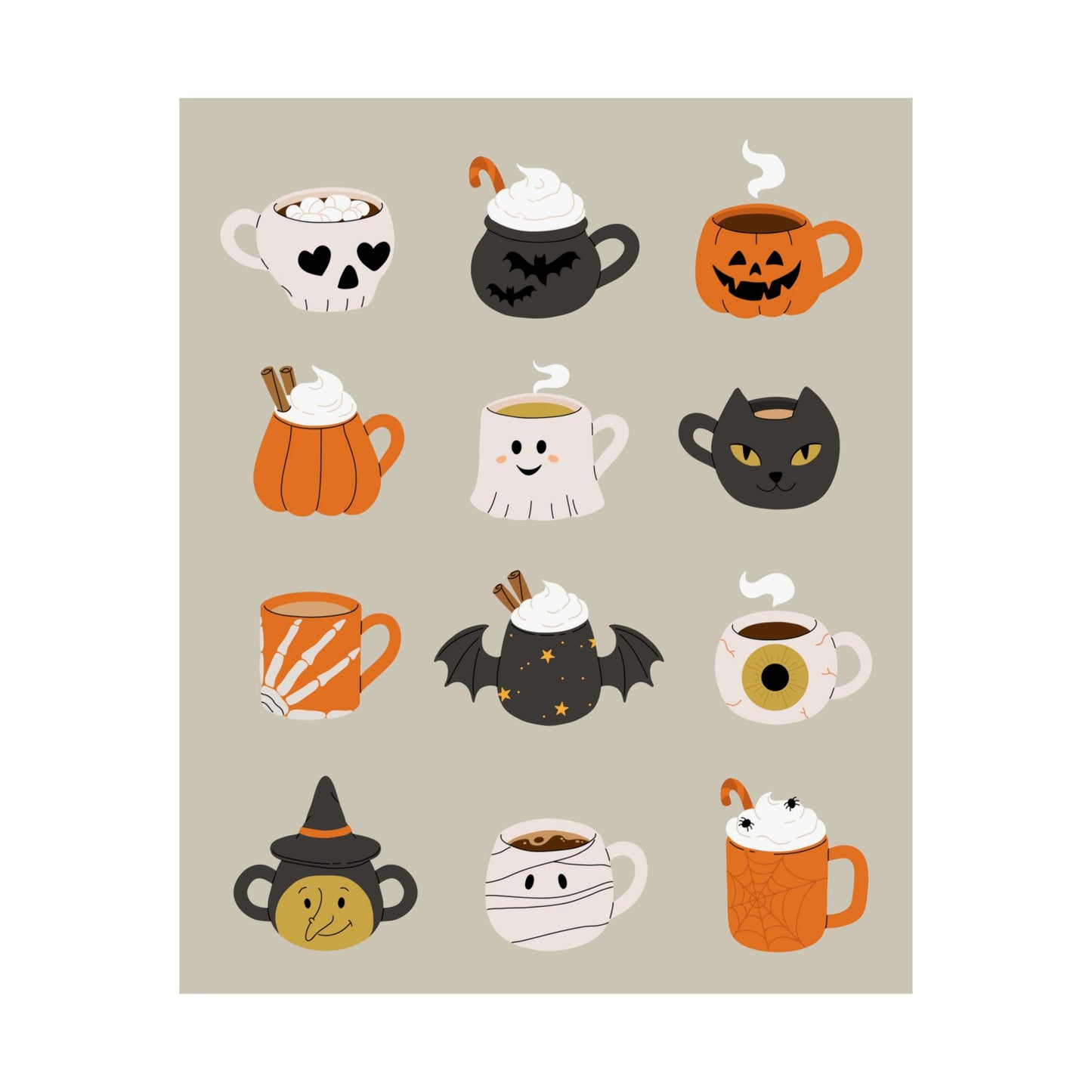Halloween Mug Collection Poster