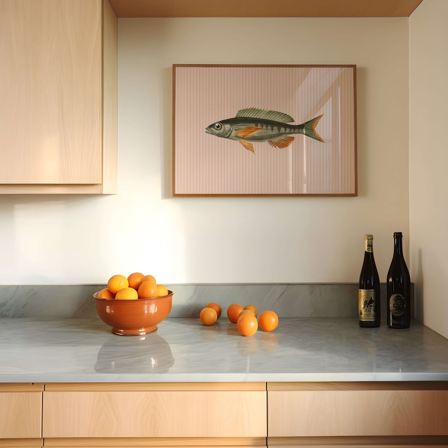 Vintage Fish Striped Poster