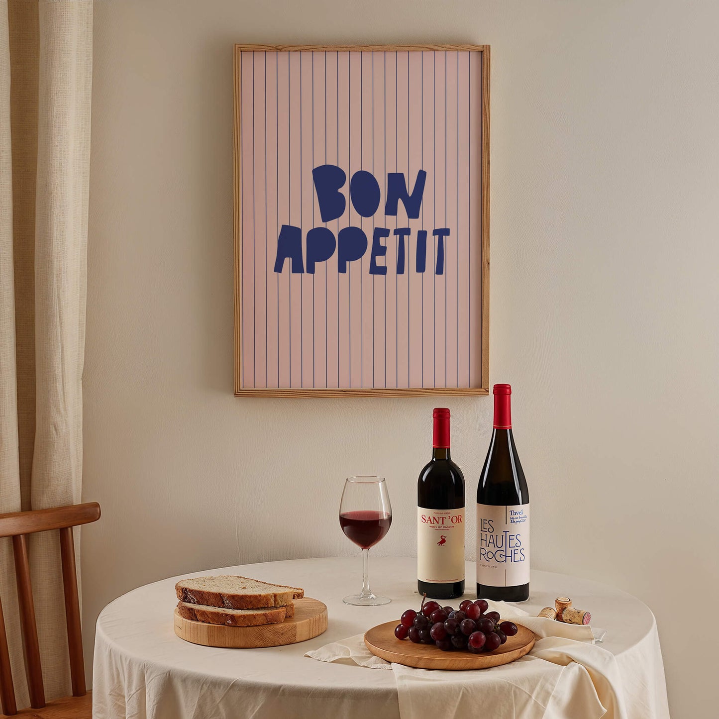Bon Appetit Striped Poster