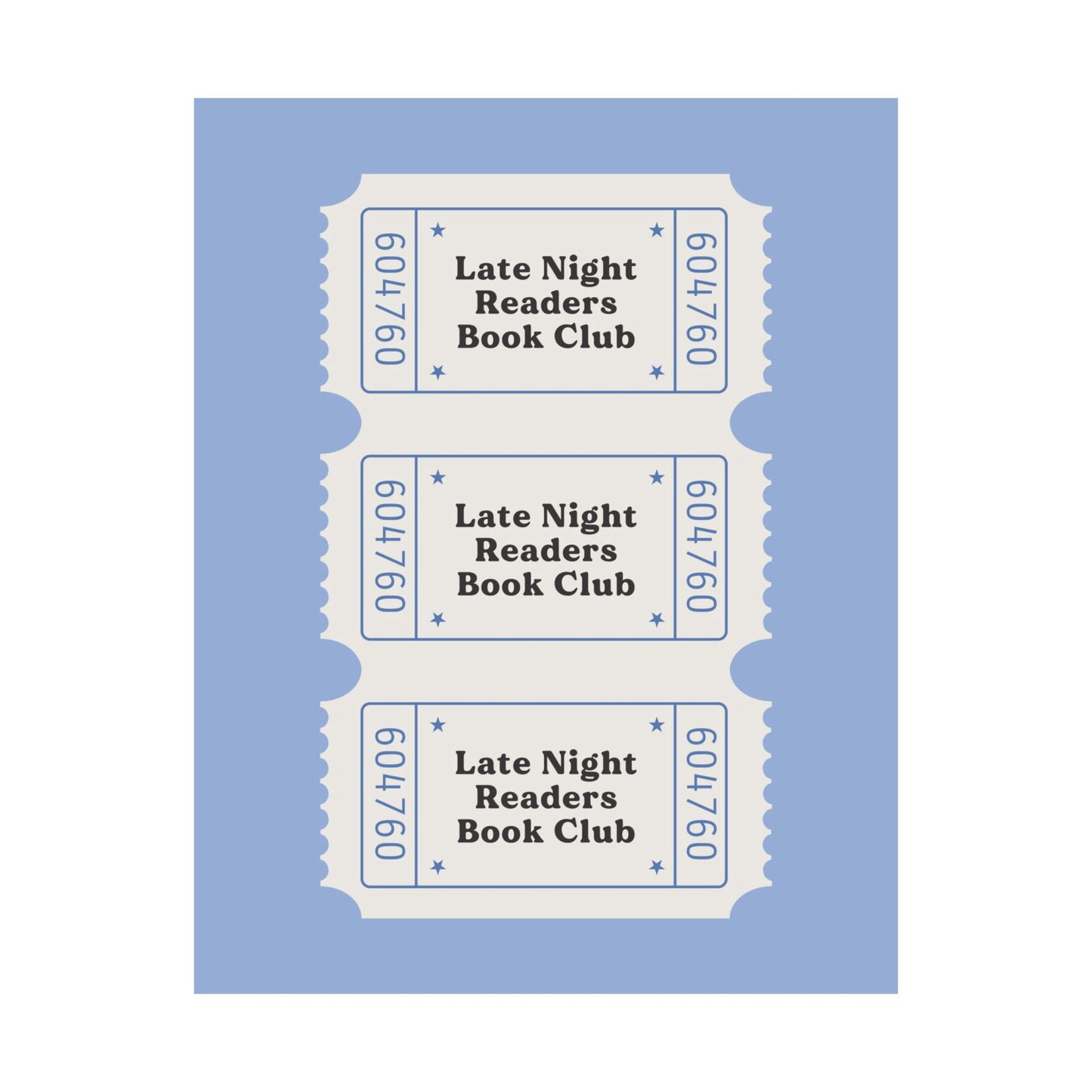 Blue Late Night Reader Bookish Poster