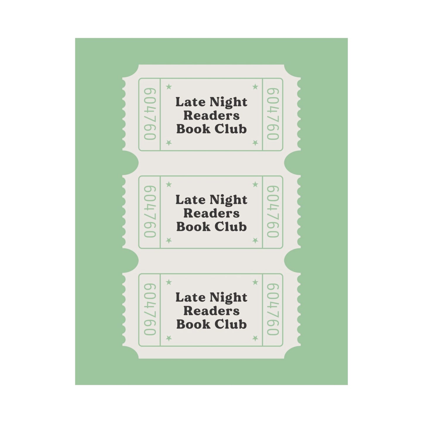 Sage Late Night Readers Library Card Poster