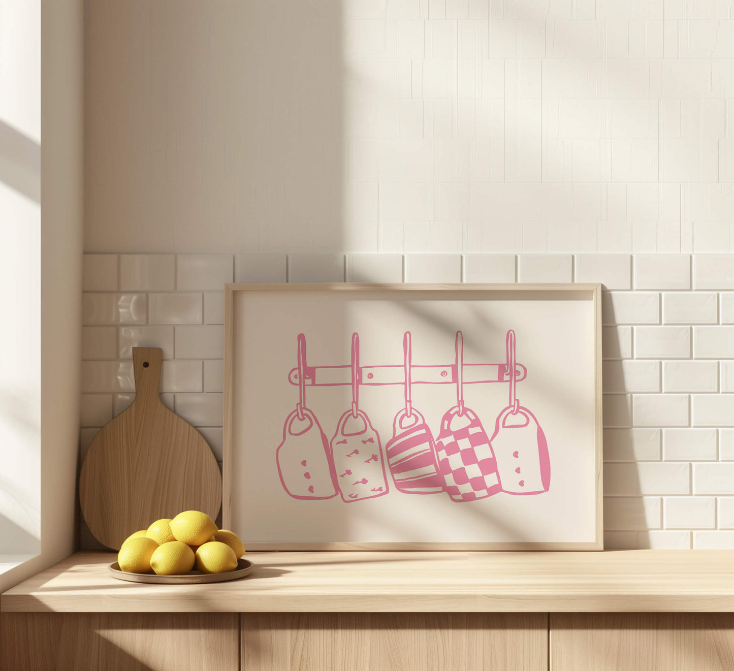 Kitchen Mugs Pink Horizontal Poster