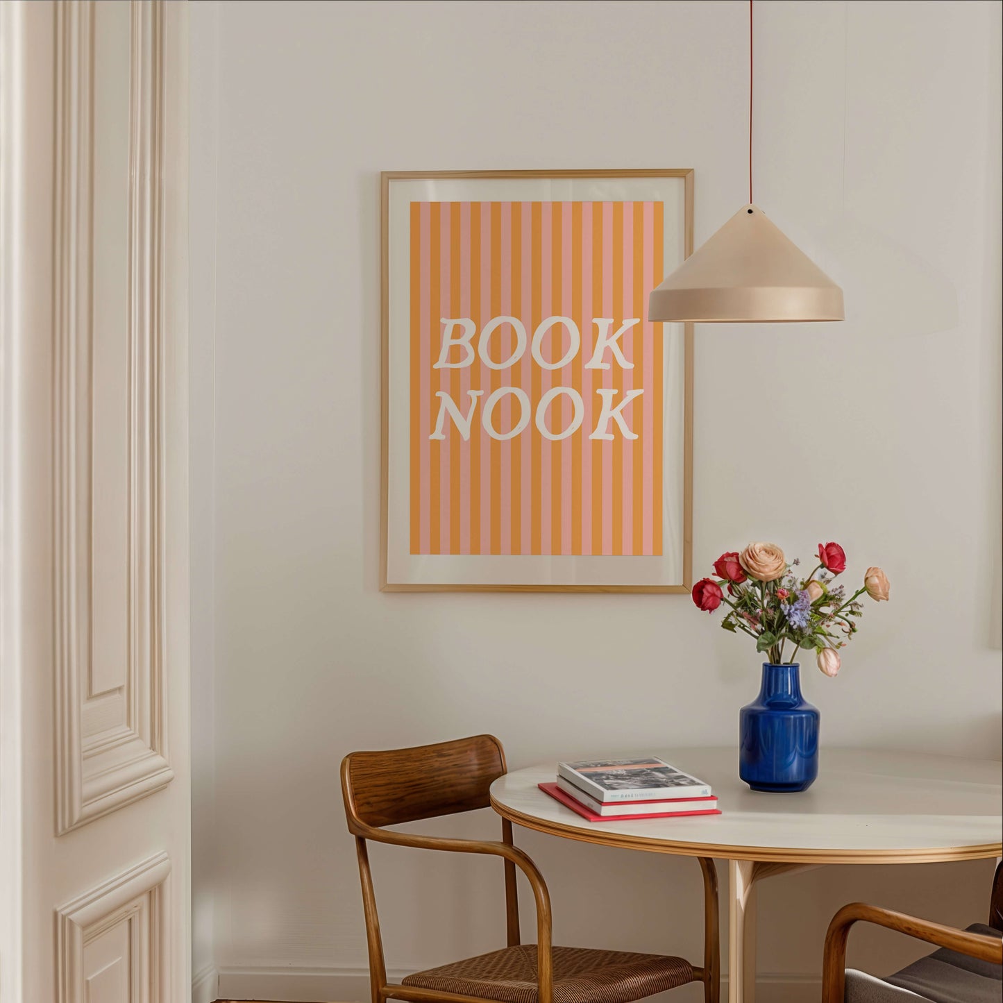 Book Nook Stripped Poster