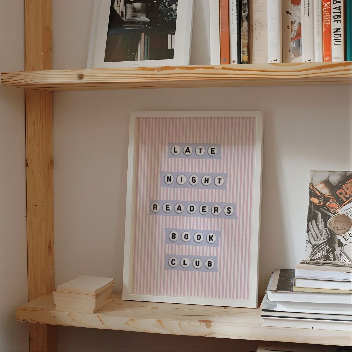 Late Night Readers Striped Poster
