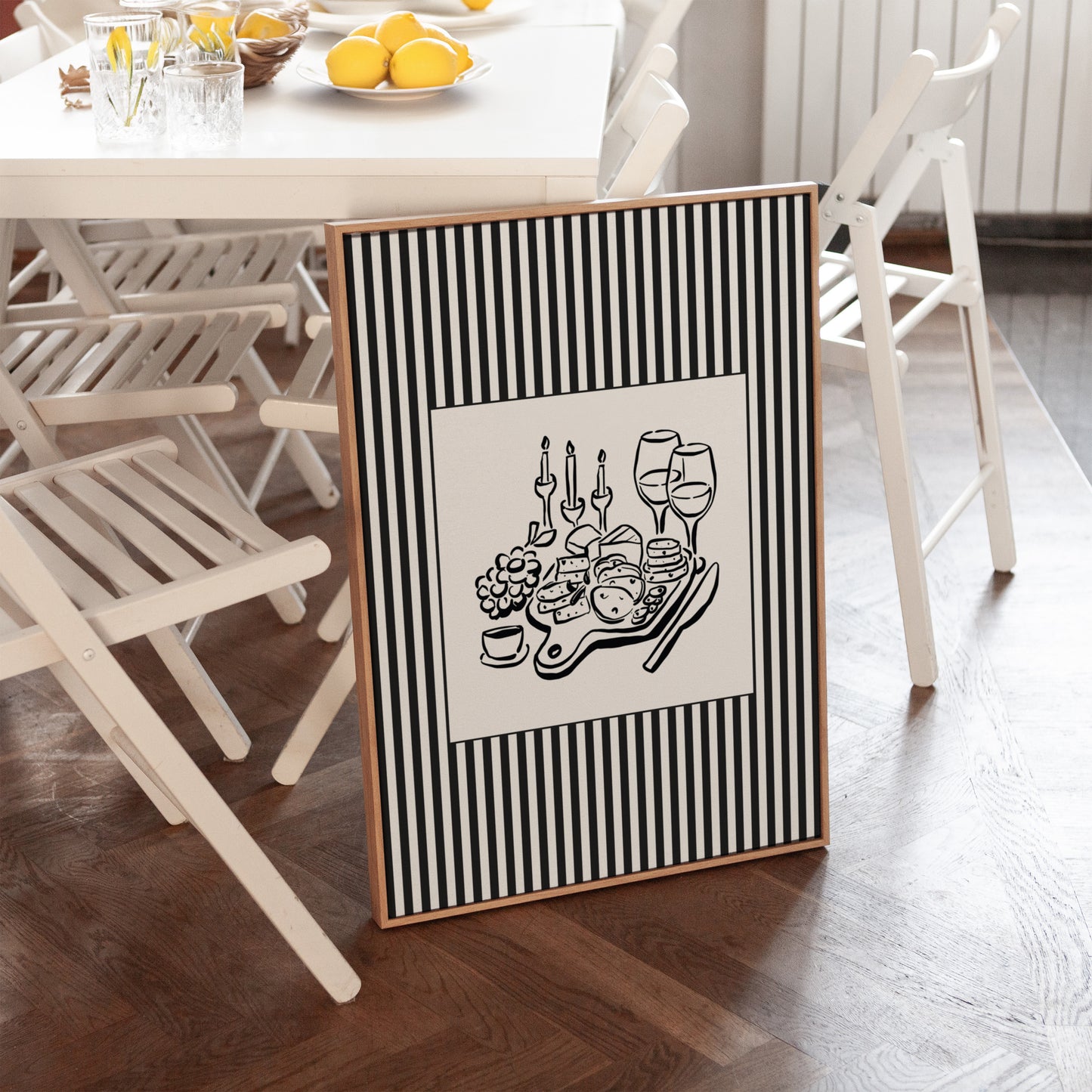 Dinner Sketch Striped Poster