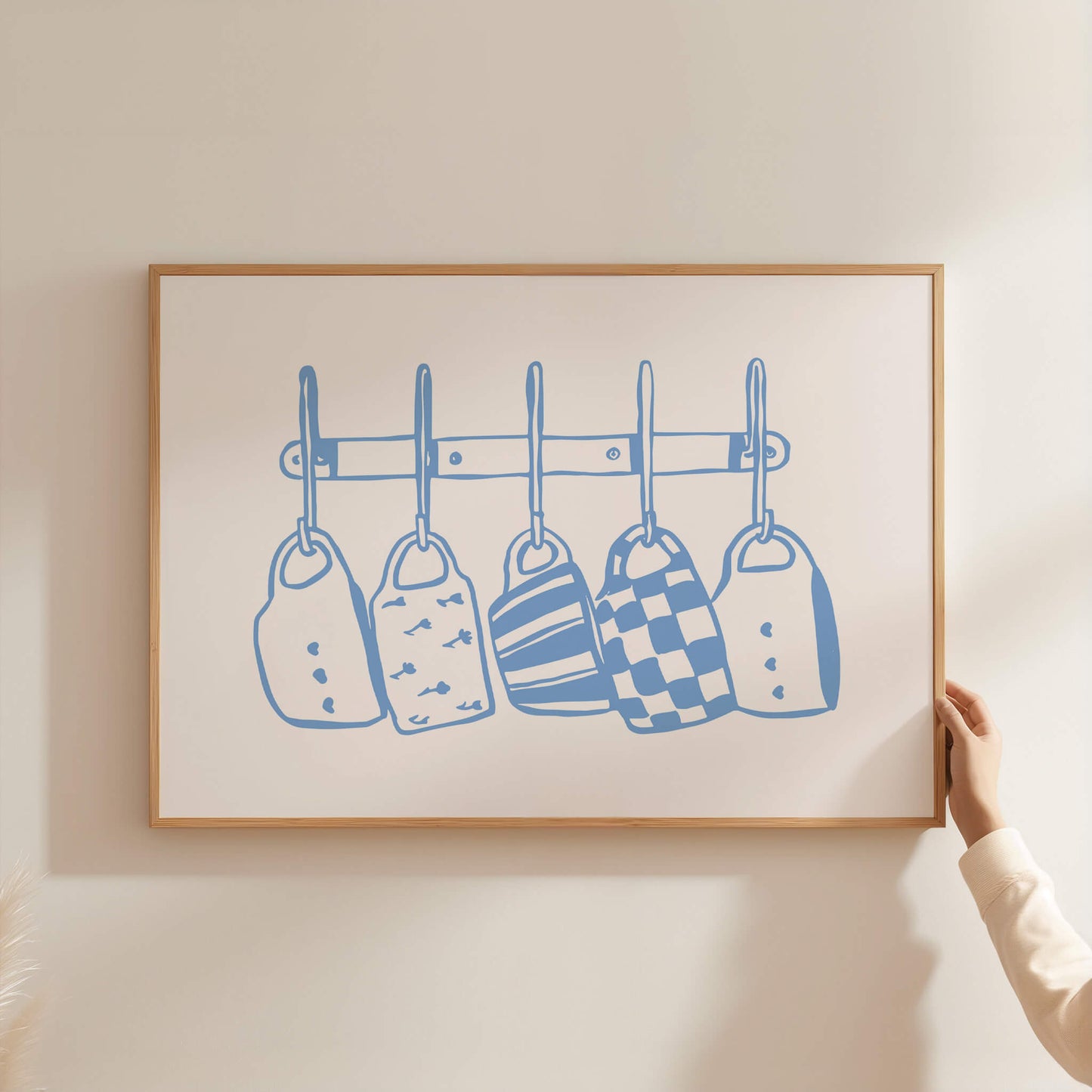 Kitchen Mugs Blue Horizontal Poster