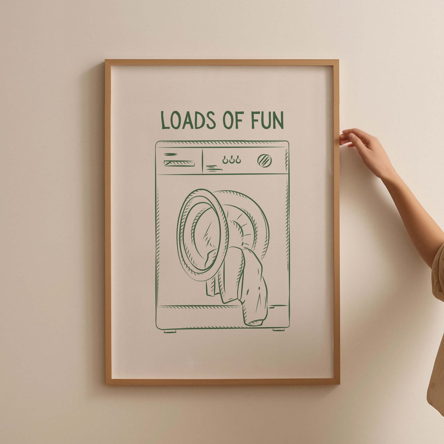 Loads of Fun Green Laundry Poster