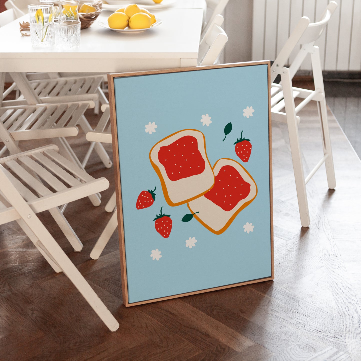 Strawberry Toast Kitchen Poster