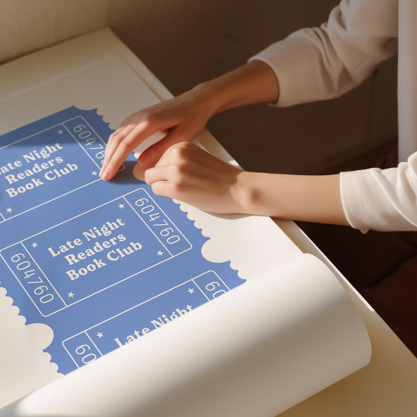 Late Night Readers Book Club Blue Poster