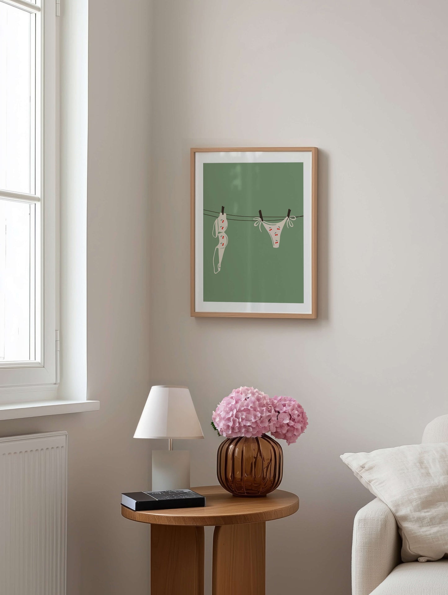 Cherry Bikini Laundry Line Poster