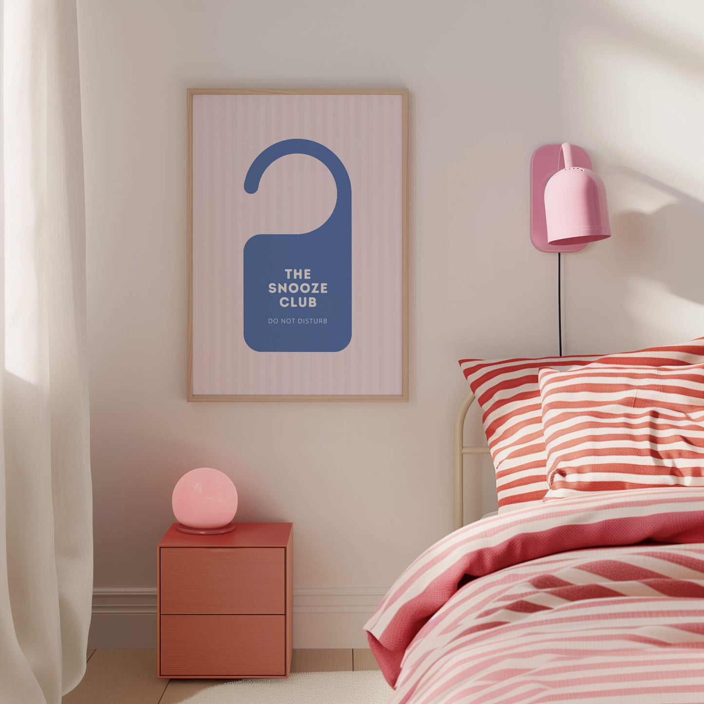 The Snooze Club Door Sign Bedroom Poster