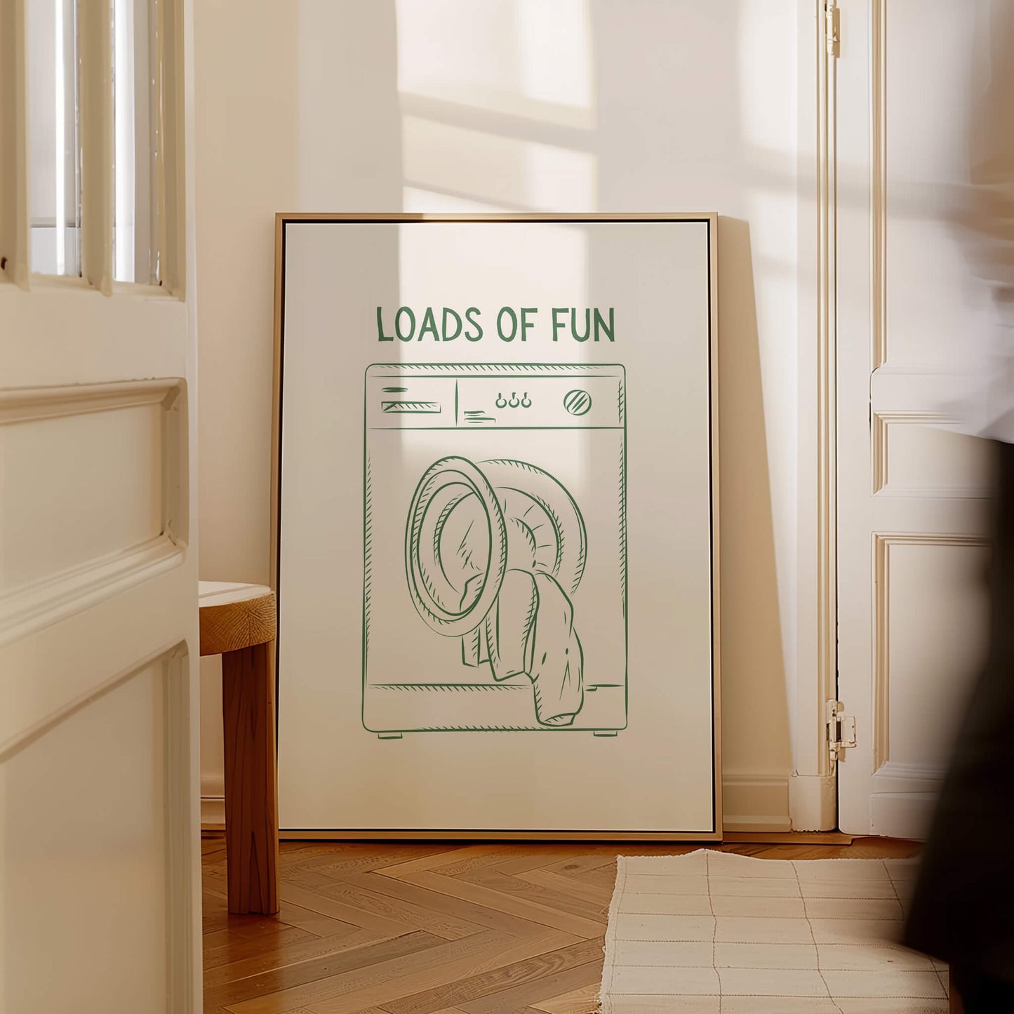 Loads of Fun Green Laundry Poster