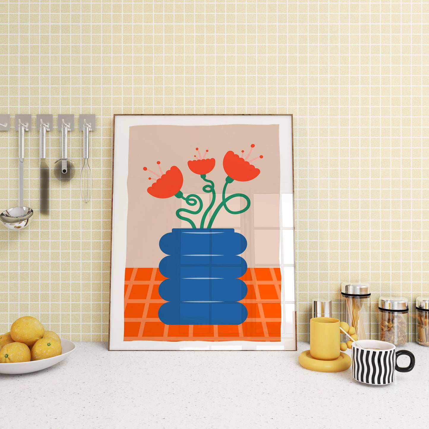 Colorful Orange Funky Poster