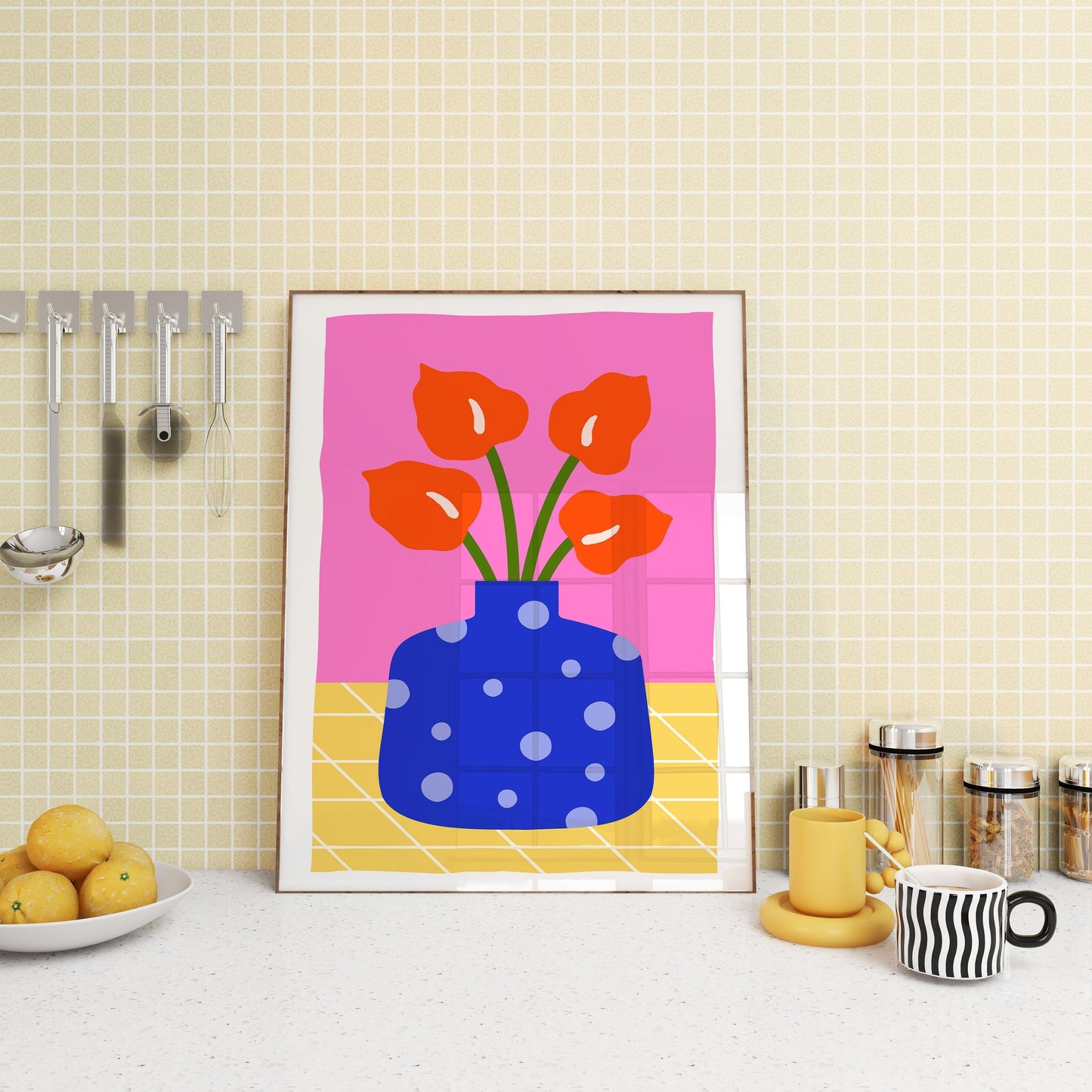 Colorful Funky Flower Poster