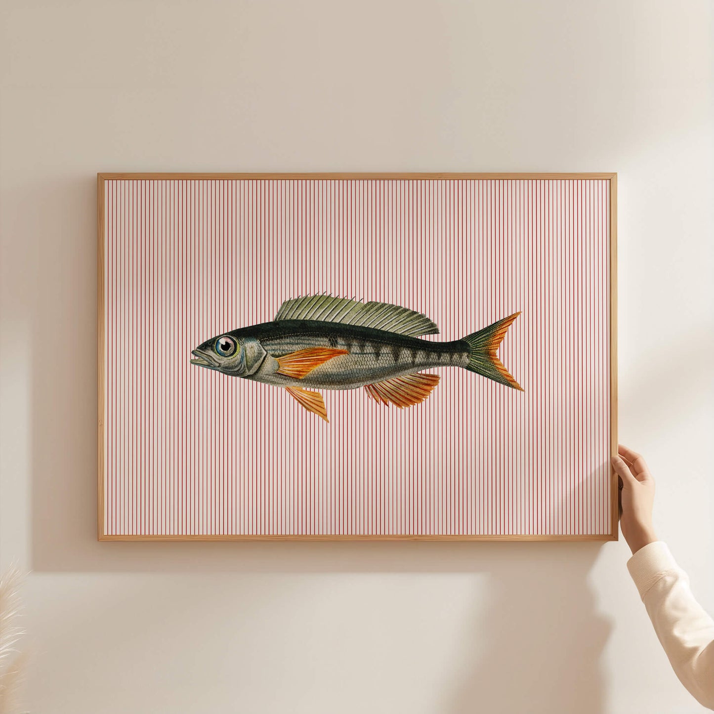 Vintage Fish Striped Poster