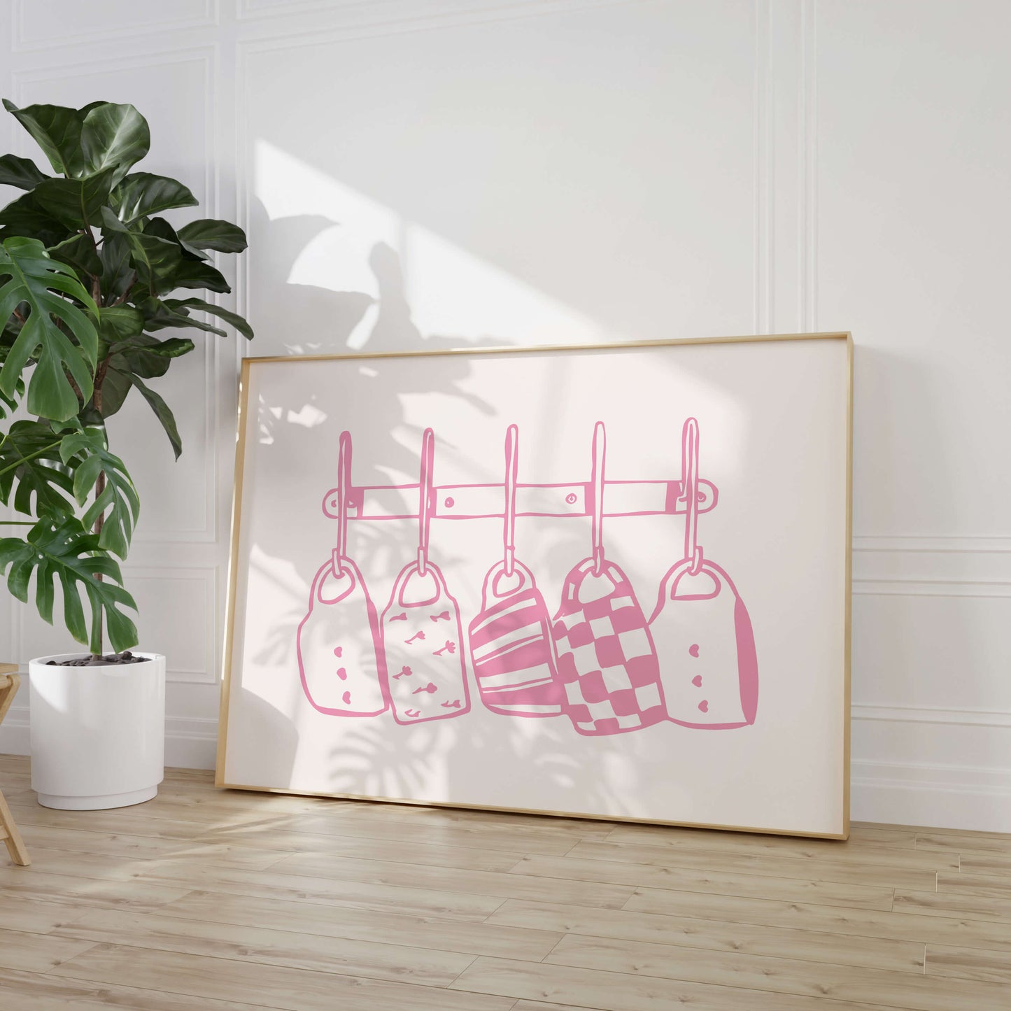 Kitchen Mugs Pink Horizontal Poster