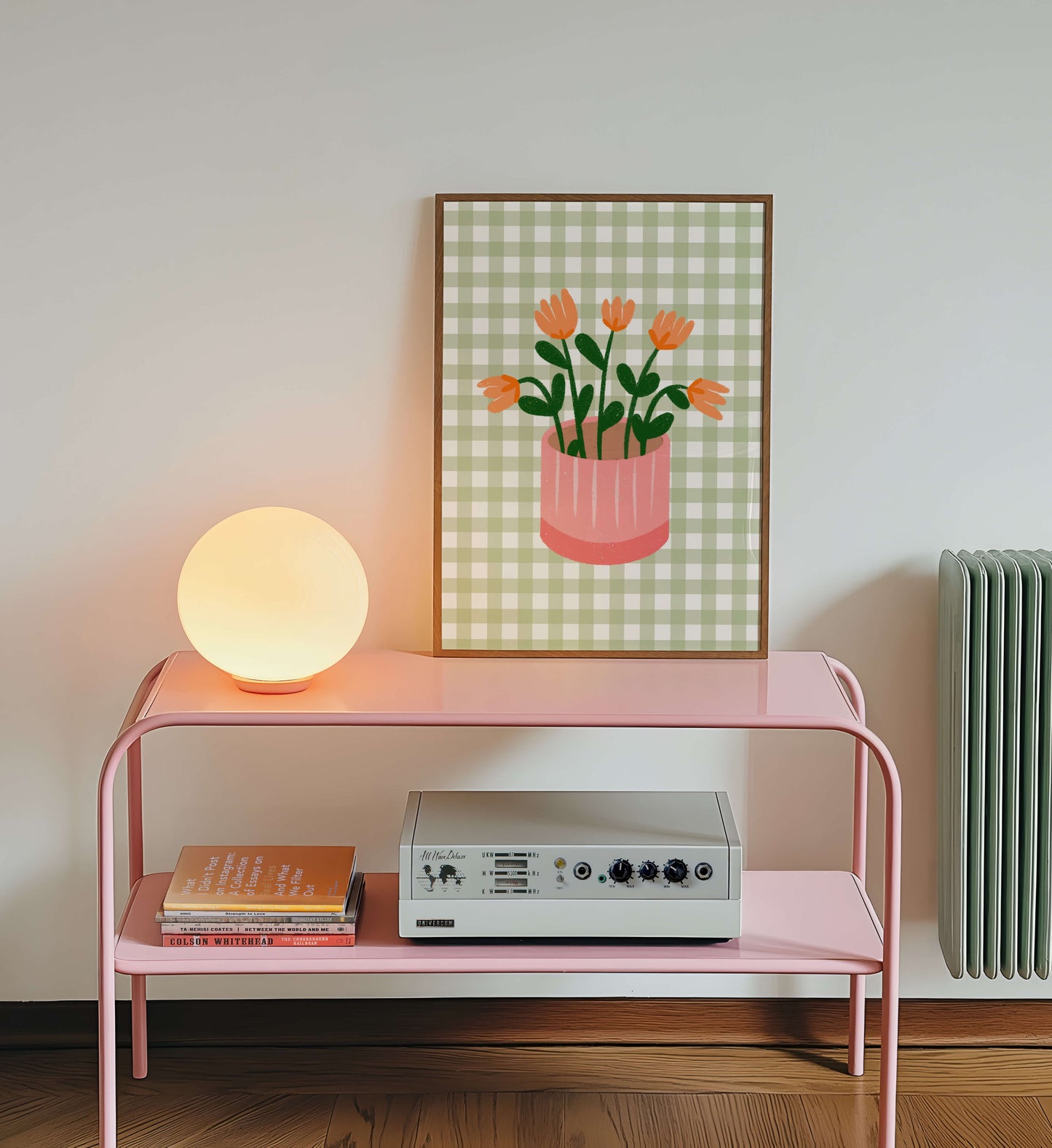 Gingham Flower Pot Poster