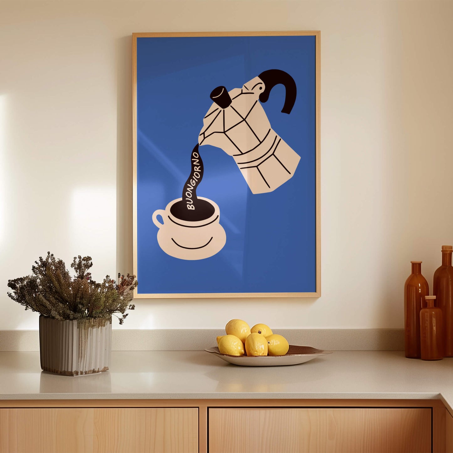 Buongiorno Moka Pot Blue Poster