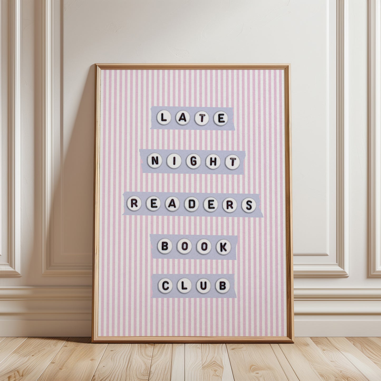Late Night Readers Striped Poster