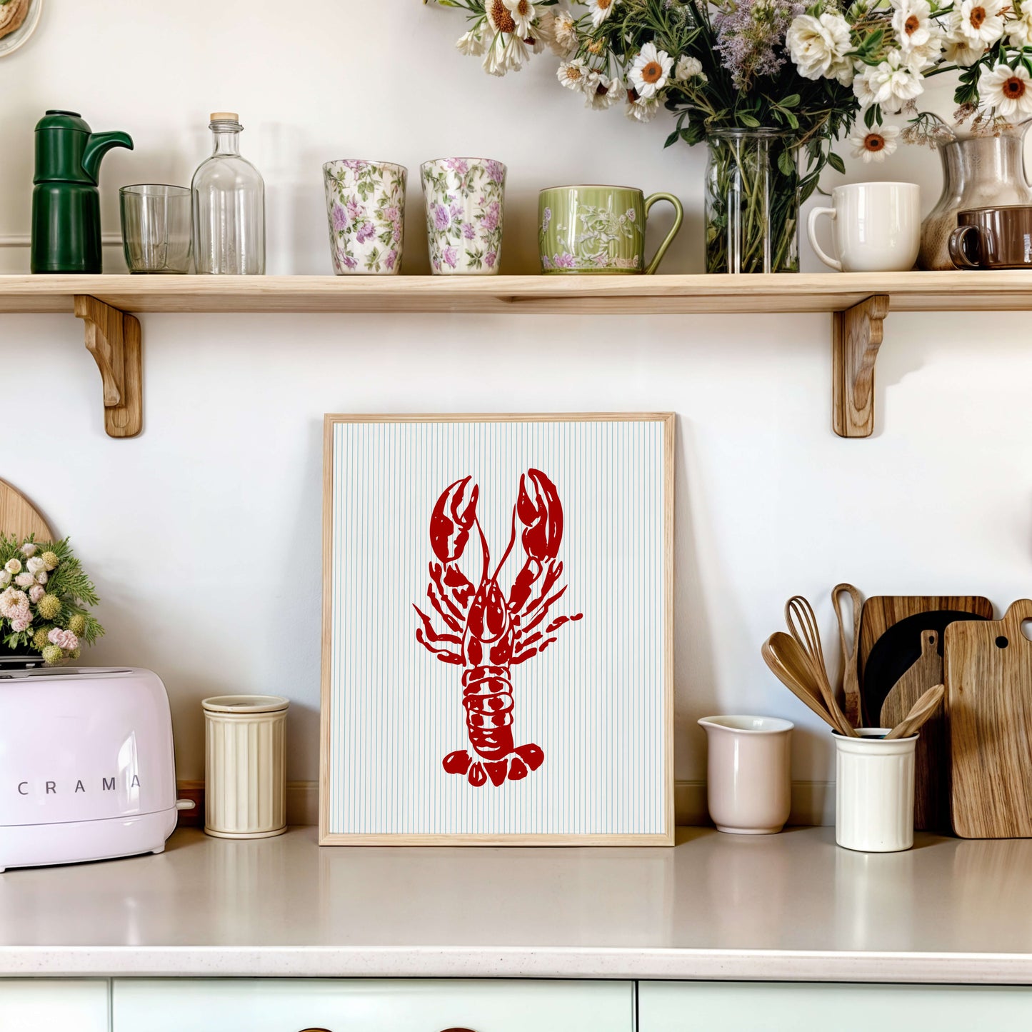 Lobster Striped Poster