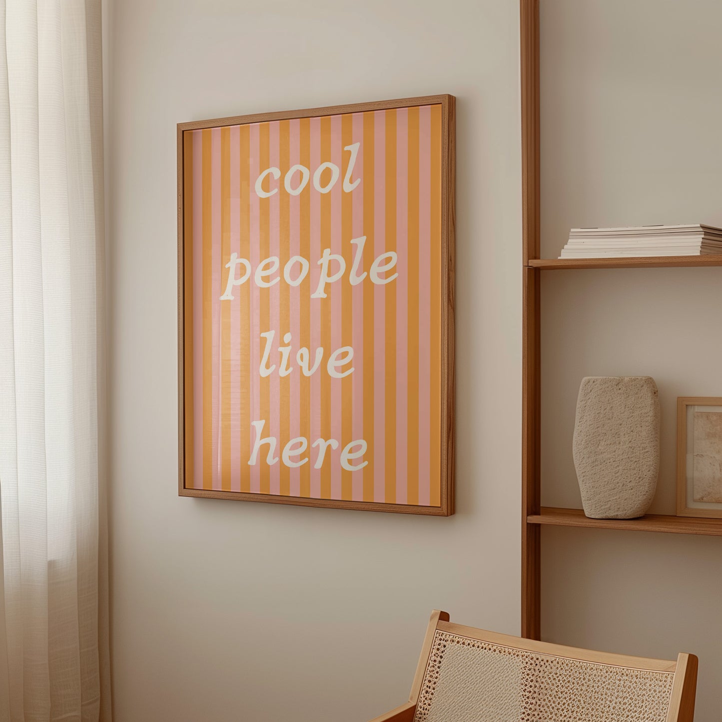 Cool People Live Here Striped Poster