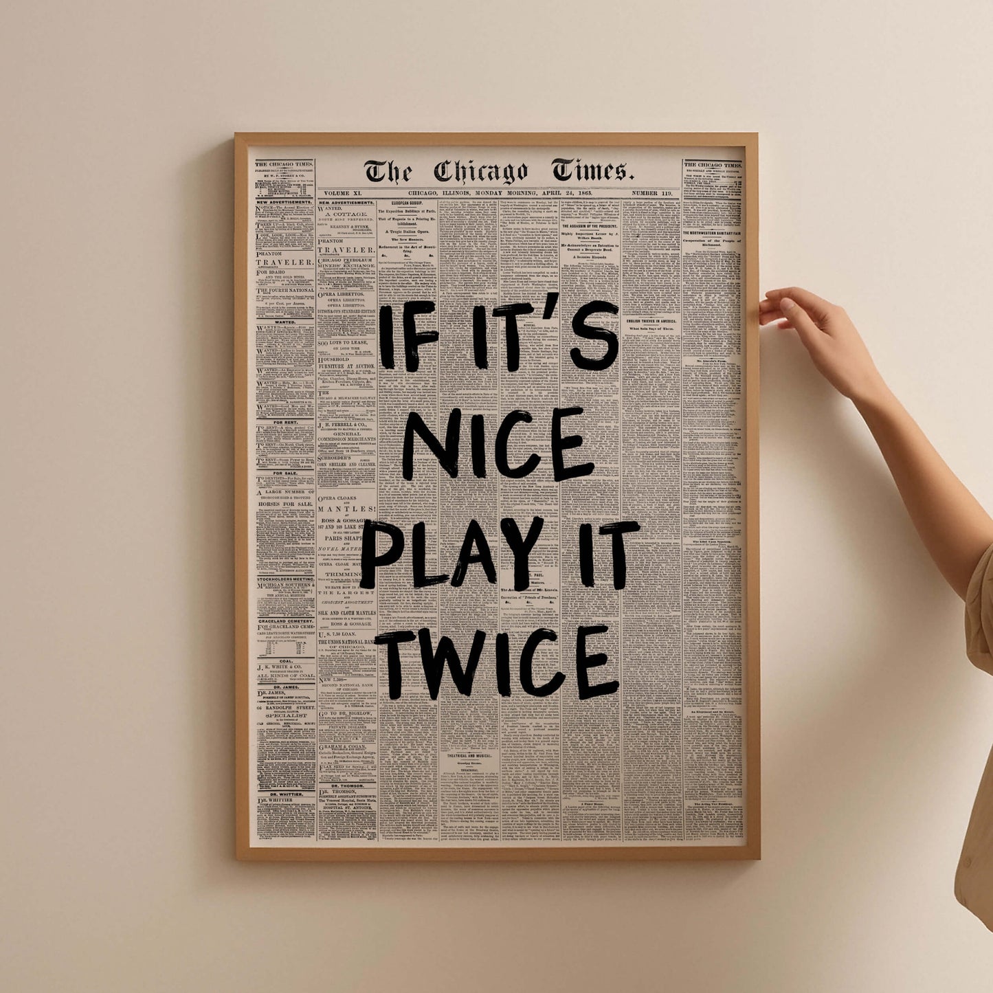 If It's Nice Play It Twice Newspaper Poster
